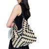 Moda Estiva Coreana Borsa Intrecciata in Paglia da Donna per Vacanze al Mare Borsa a Spalla Tote Vuota Borsa Cesto Intrecciato per Verdura