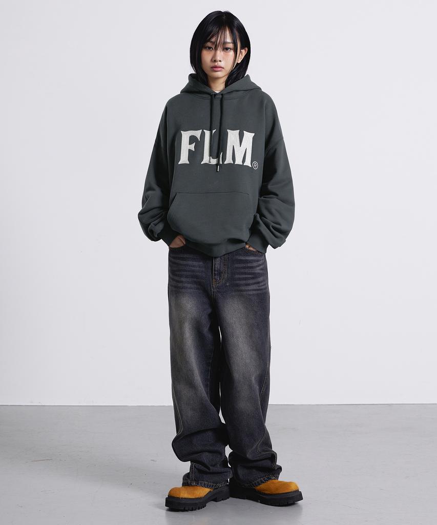 Flm Stitch Logo Hoodie - Charcoal