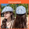 Womens Vintage Style Beret Cap With Short Brim Sunshade Breathable Polyester Summer Accessory
