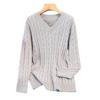 Damen Große Größen Lockerer V-Ausschnitt Strickpullover, Brustumfang 150/160 cm, 200-350 Jin, Stil 8069