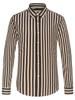 Men's Spring Summer Color Block Striped Dress Shirt Without Pocket Wrinkle-Resistant Button-down Long Sleeve Lightweight Shirts