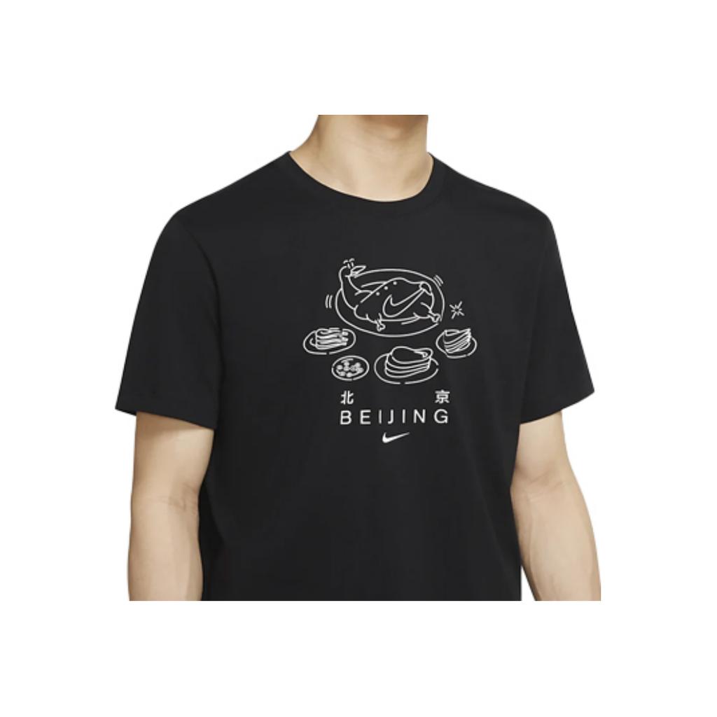 Nike Beijing Food Print Short Sleeve T-Shirt Men Tops Black CZ3588-010