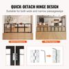 Free Standing Dog Gate 32x96.5 Inch Freestanding Pet Gate Foldable Brown