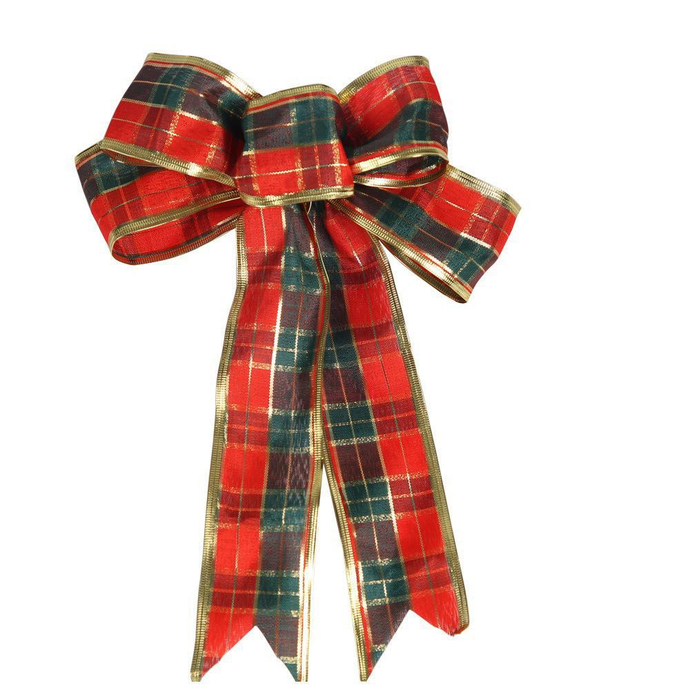 Christmas Decorations Red/Khaki Diy Bow Crafts Christmas Tree Decorations Flocking Cloth Bow Tie Charms For Christmas Atmosphere