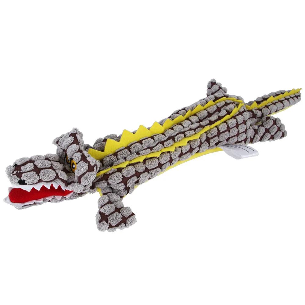 Plush Pet No Stuffing Dog Squeak Toys Crinkle Crocodile Dog Chew Toys for Small  Large Dogs  Toys