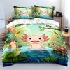 Salamanders And Their Friends In The Pond Bedding Set 1 Duvet Cover 2 Pillowcases For Adult And Children Luxury Gift Full Size