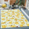 Pokémon print rug, cute Pikachu, Jigglypuff and Charmander cartoon decorative rug, home décor