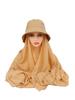 New Muslim Women Bucket Hat With Chiffon Hijabs Summer Sports Cap With Hijab Ready To Wear Instant Hijab Islam Headscarf