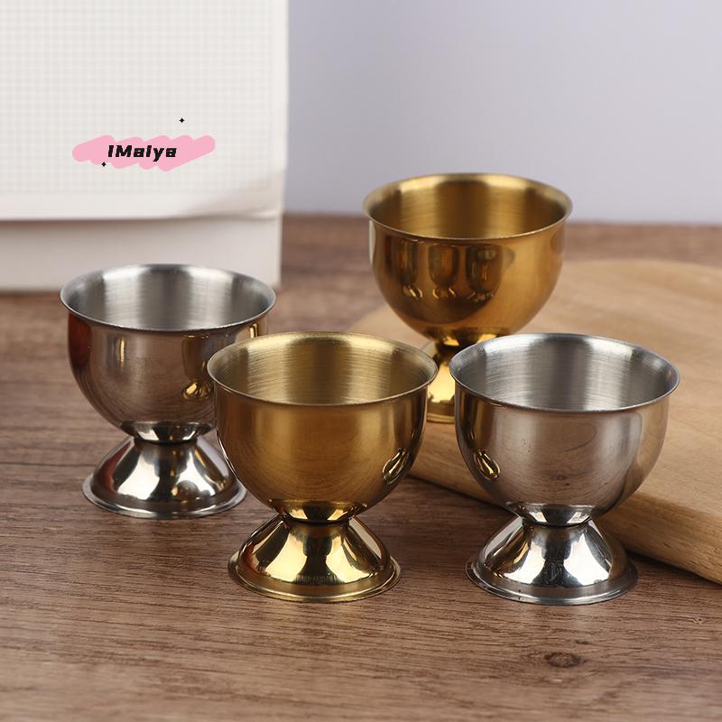 M-4Pcs Egg Cups Set Handy Stainless Steel Boiled Egg Cups Stand Rack Eggs Holder Egg Holder Kitchen Breakfast Cooking Tool