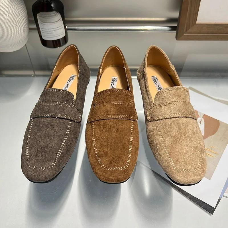 Soft Female Casual Footwear Flats with Shoes for Women Loafers Fashion Shallow Square Toe Ladies Flats Slip on Shoes