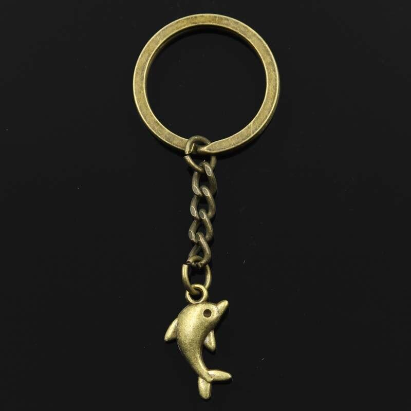 Модный милый дельфин 23x13 мм кулон 30 мм брелок для ключей бронзовый мужской — фото 6