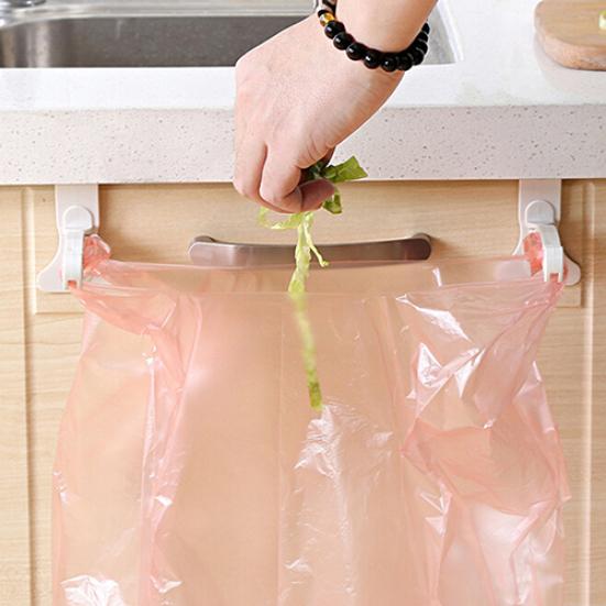 Kitchen Cupboard Cabinet Door Tailgate Stand Storage Garbage Bags Hanging  Hooks