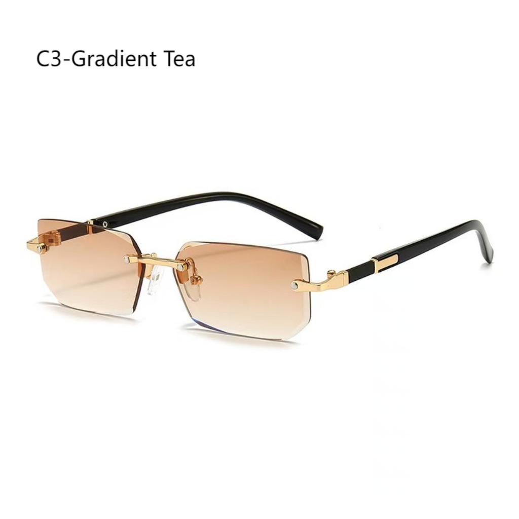 New Frameless Fashion Sunglasses Trend Rimless Cut Edge Shades Versatile Sun Glasses For Men Women