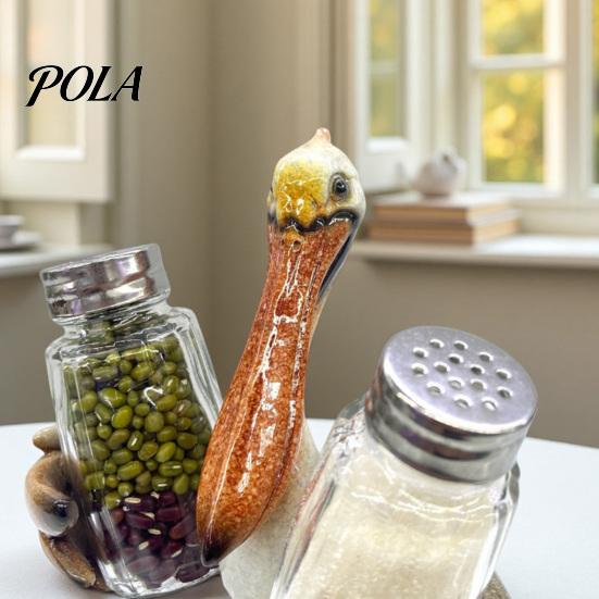 Storage Rack Creative Animal Condiment Holder, Resin Kitchen Organizer for 2 Spice Cartoon Style Jars, Cute Flamingo Pelican Dolphin Octopus