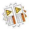 2 Pcs Voltage Identification Label Stickers Warning Electric Shocks Decals for Caution Refrigerator Sign Synthetic Paper High