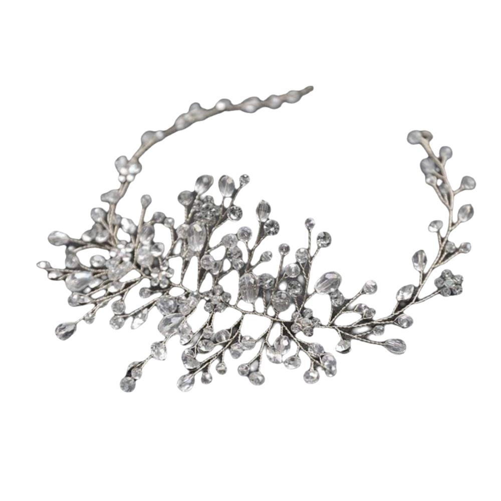 Silver Color Wedding Hair Accessories Hairband Bridal Headpiece Vintage Pearl Rhinestone Women