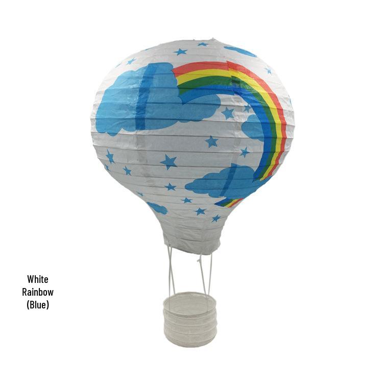 Hand-Folded Rainbow Hot Air Balloon Lantern - Christmas, Birthday, Party, Kindergarten Hanging Decoration