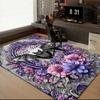 1PC Custom Name Gothic Bat Flowers Theme Floor Mat Ideal for Living Room, Game Rooms, Office, Bedroom Floor Mat Design