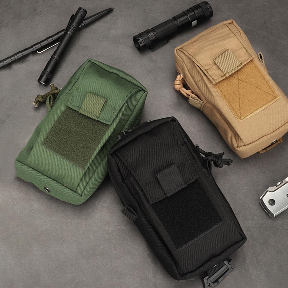 Outdoor Molle Accessory Pouch Backpack Shoulder Strap Attachment Bag Double-Zipper Pocket Molle Tool Pocket