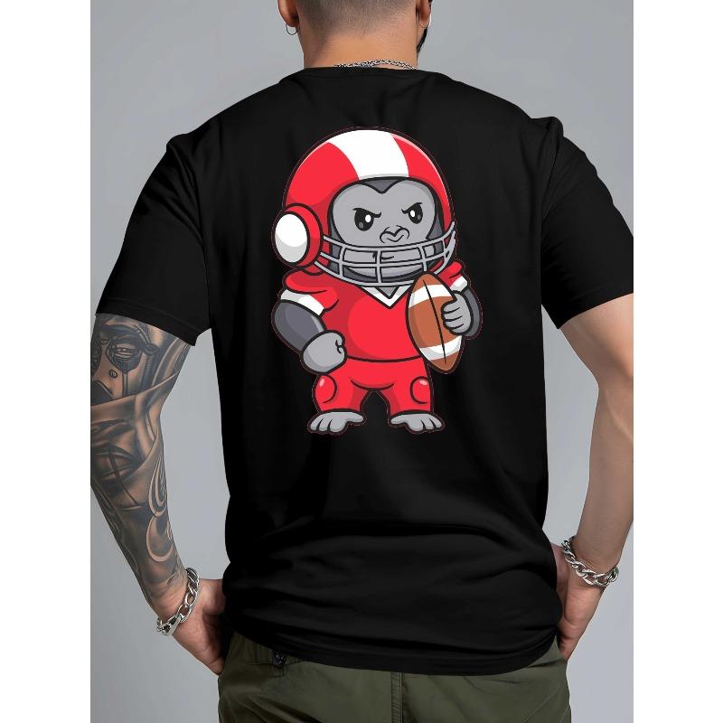 

Graphic New Summer Men s Back Printed Short-sleeved T-shirt, Fashionable and Trendy Top, Spring and Summer Round Neck, Versatile and Breathable S чёрный