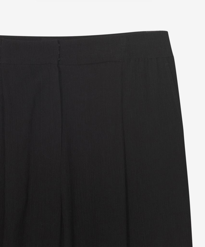 MIND BRIDGE WOMEN [W] Single-Pleat Wide Creasing Elastic Pants