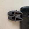 2025 New Korean Version of Round Head with Bow Thick Medium Heel Woolen Velvet Women's Mary Jane Single Shoes