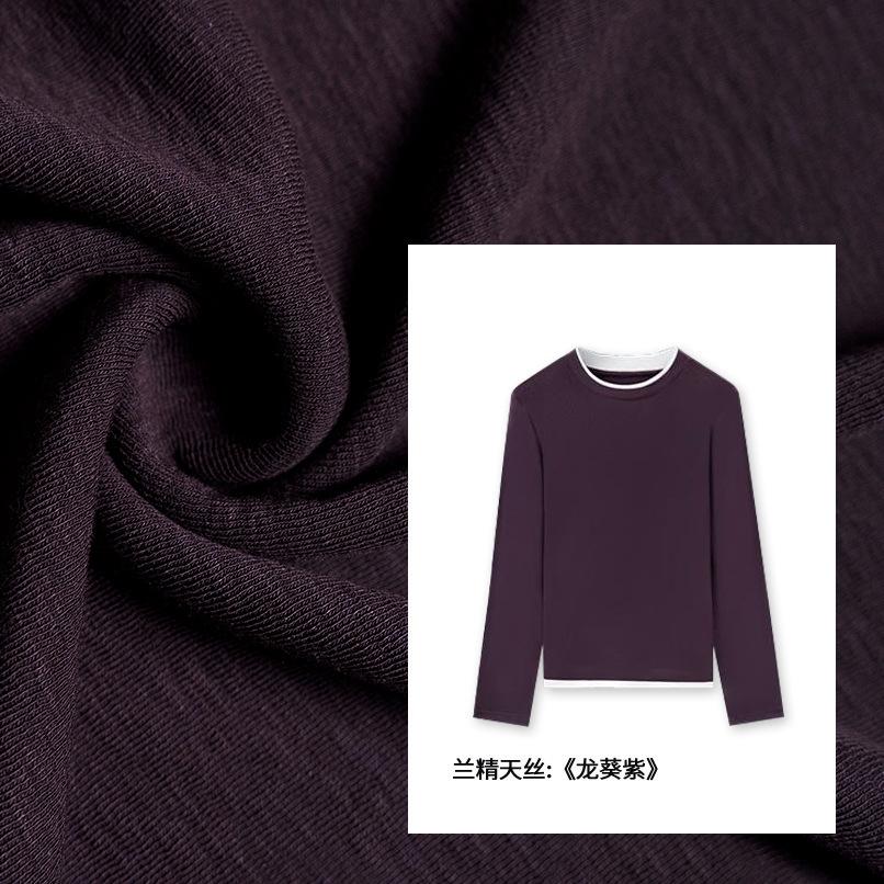 Spring and Autumn Black Bottom Shirt Advanced Splicing Stacked Wear Fake Two-piece Tencel Top Slim and Skinny Long Sleeve Women