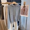 Women’s Korean-Style Gray Hooded Knit Sweater – Soft, Cozy, and Perfect for Autumn/Winter