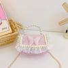 Lace Cute Stylish Childrens Bag Beautiful Butterfly Pearl Handbag For Toddler Girls