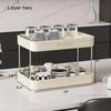 Countertop Coffee Station Organizer 2 Tier Wine Glass Holder Mug Shelf with Removable Drain Tray Spice Rack for Kitchen Bathroo