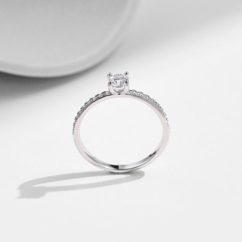 MODIAN Moissanite Engagement Ring for Women - D Color, S925 Silver, Luxury Niche Design with Shiny Pave Setting