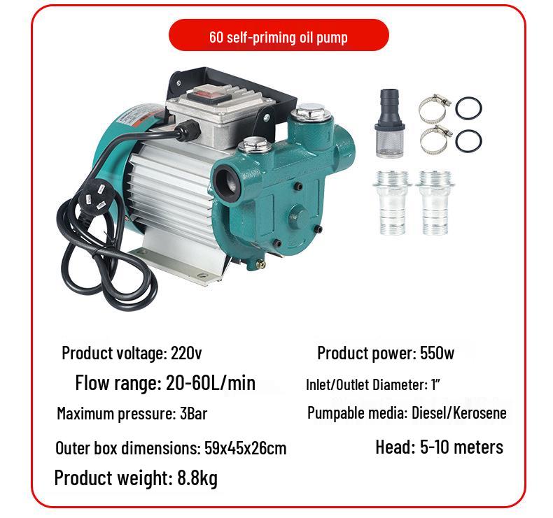 Electric Diesel Pump 12V/24V/220V with Auto Start/Stop, Self-Priming, High Flow Fuel Dispenser