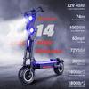 X14 Adult Electric Scooter with Maximum Speed of 65 Mph Travel 70 Mph 60V/72V 50,10000W Dual Electric Scooter Off-road E Scooter