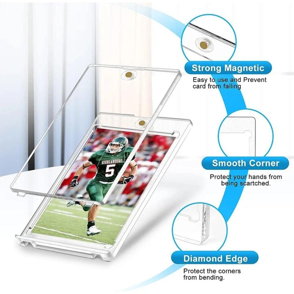 Acrylic Magnetic Card Holder Hard Plastic Cards Protectors Sports Star Cards Case Idol Photo Cards
