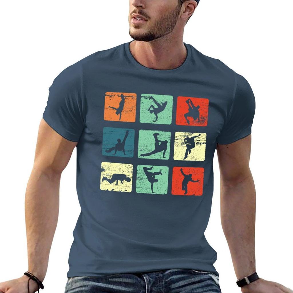 חולצת ברייקדאנס תנוחות Bboy רטרו וינטג' היפ הופ מתנה חולצת טי עמידה לכתמים יומיומית