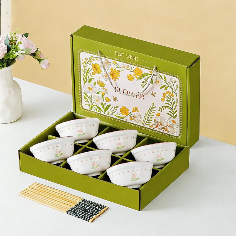 Tulip Ceramic Tableware Set: Includes Bowl, Plate, and Spoon for Housewarming or Wedding Gift.