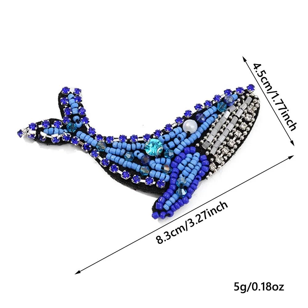 3D Marine Animal Patches Seahorse Handmade Beaded Patches Starfish Crab DIY Sewing Accessories For DIY Craft & Cloth Decoration