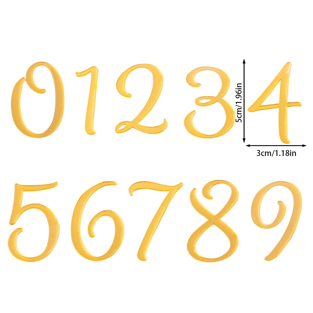 

Golden Number 0-9 Mirror Acrylic Cake Toppers Birthday Number Cake Decoration For Kids Adult Wedding Anniversary Party Supplies