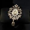 Zinc Alloy Zircon Crystal Brooch Retro Palace Style Pendant Brooch New Corsage Pins  Wedding