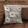 2D Floral 3D Embossed Pattern Decorative Pillow Covers Pattern Cushion Cover Suitable For Sofa Bedroom Car Pillow Cover
