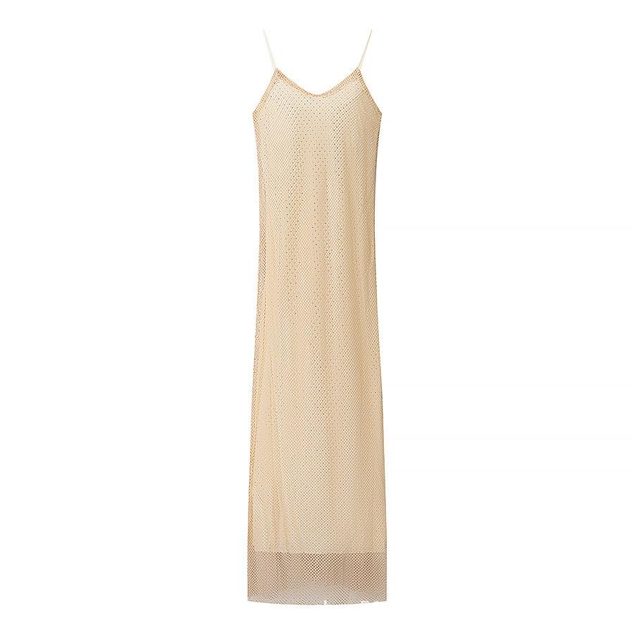 Women's clothing summer European and American fashion sexy V-neck flash diamond suspender dress dress dress