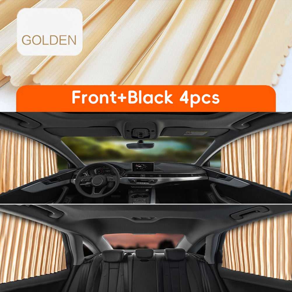 2/4pcs Car Window Sunshade Fully Magnetic Front Back Row Sunshade Curtain Universal Car Side Window Protection Car Curtains