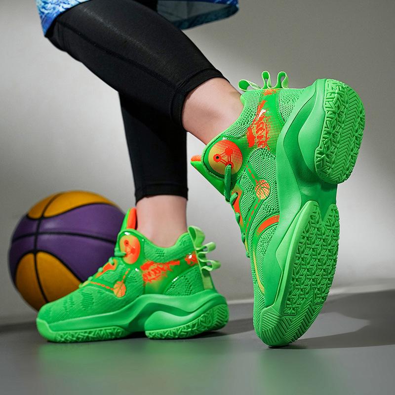 Men's Trend Air Cushion Basketball Shoes with Shock Absorption and High-quality Sports Shoes for Running