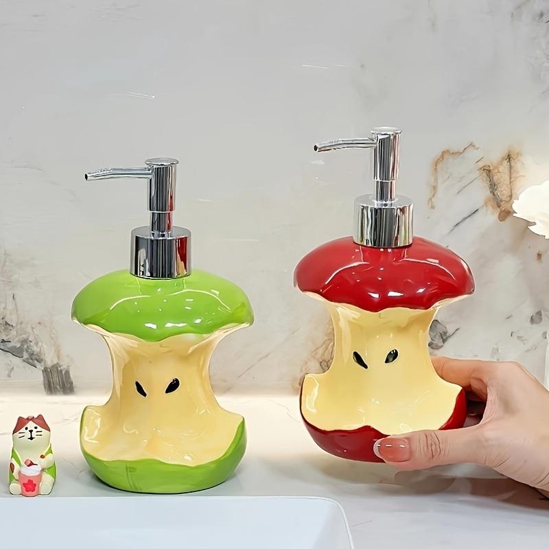 Apple Core Shaped Ceramic Soap Dispenser, Ins Style Lotion Bottle for Shampoo Shower Gel, Home Decor Gift