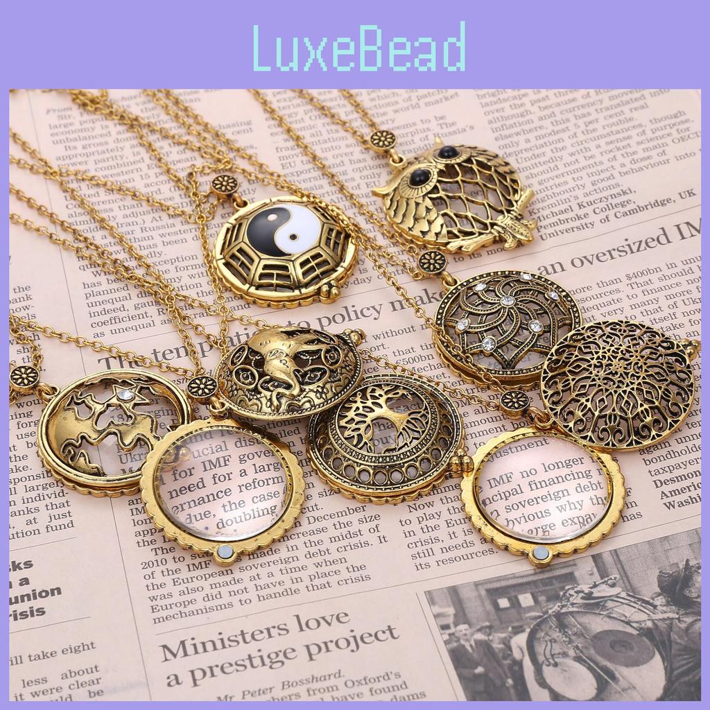 Vintage Magnifying Tree Pendant Necklace With Alloy Material For Stylish Women And Men