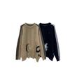 Autumn/Winter 2025 Color Block Embroidered Loose Knit Pullover