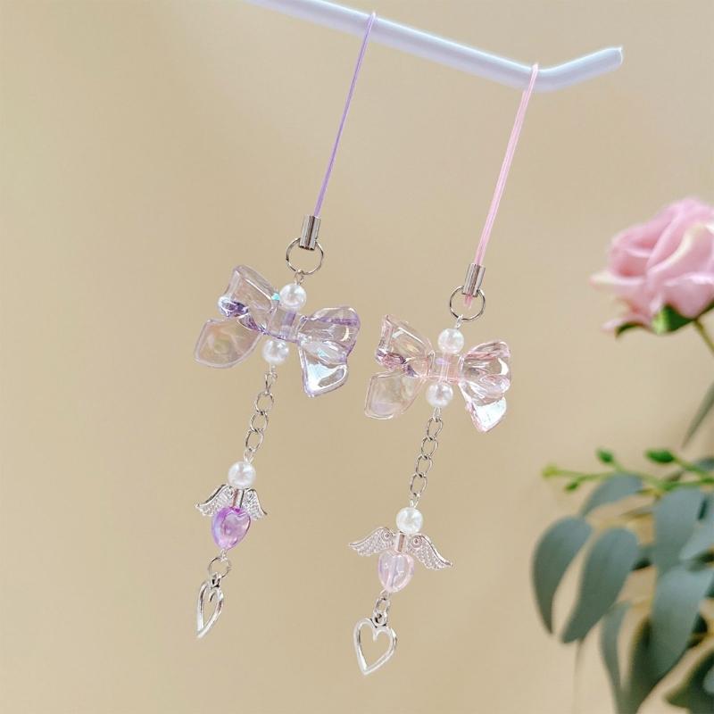 Elegant Heart Phone Lanyard Charm Aesthetic Accessory Wallet Adornment Phone Embellishment Suitable for Backpack Key