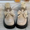 Fashion New Sweet Platform Shoes Women Warm Bow Vintage Kawaii Pumps Plush Ankle Boots for Women Female Casual Comfortable Boots