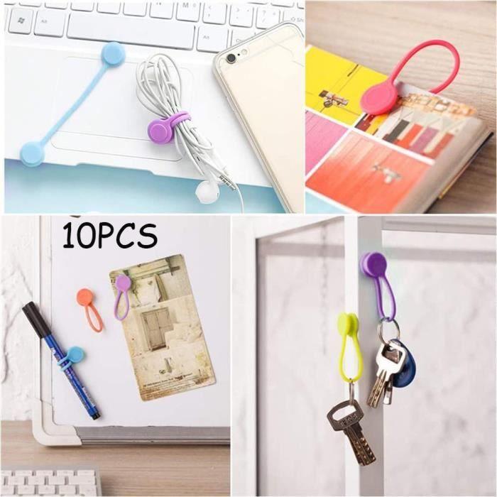 Attaches de Câble Magnétiques - Clips de Câble en Silicone - 10pcs