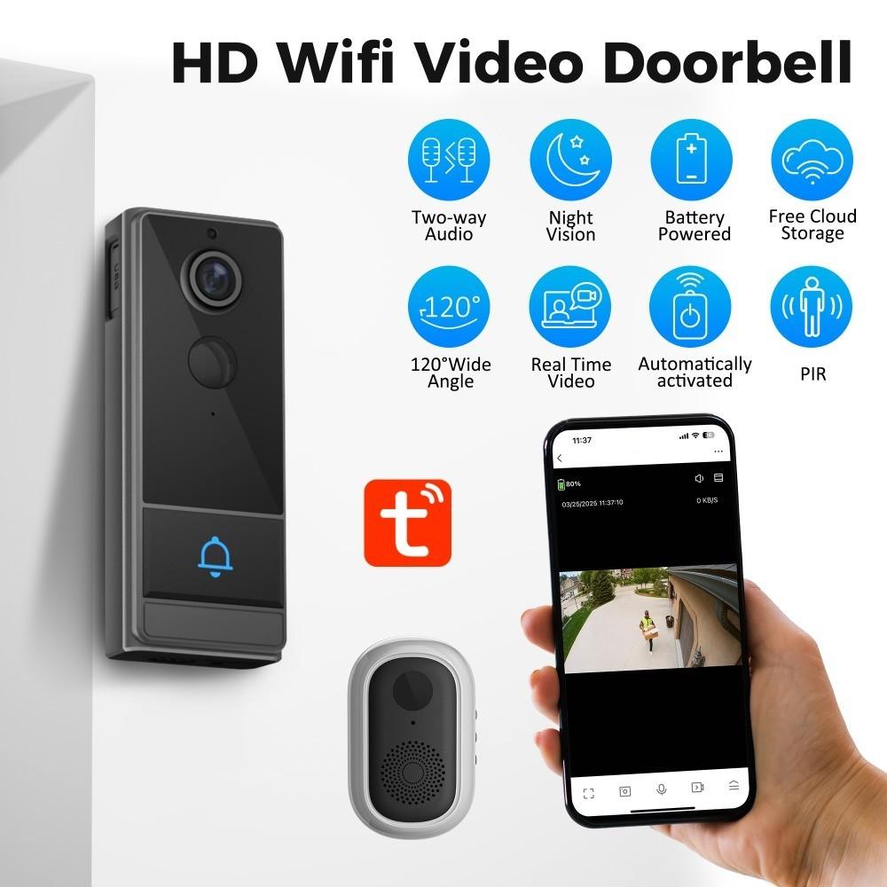 IP65 Wireless WIFI Smart Doorbell Video Intercom Camera Household Security PIR Motion Detection Night Vision Door Bell